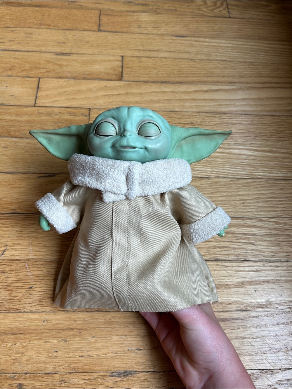 Star Wars Baby Yoda plastic toy with robe